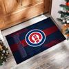 Chicago Cubs Crystal Velvet Rug, Custom Name Text Personalized Non‑Slip Floor Mat for Home Decor Gift