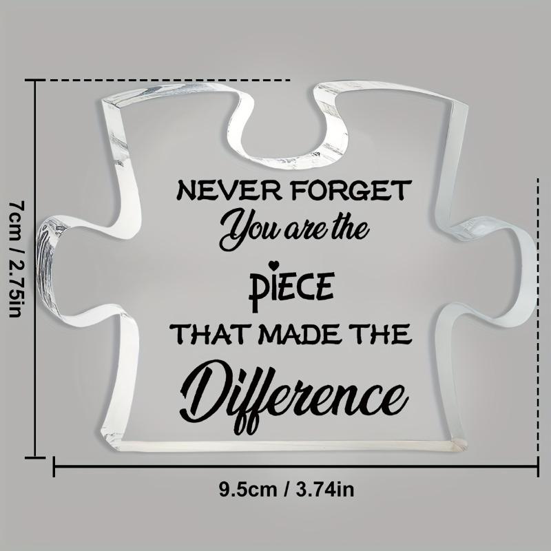 2D Flat Retro Puzzle Thank You Gift Acrylic Desktop Decoration, Suitable for Wall Decoration, Porch, Room, Villa, Accents Home, Hallway, or Workplace