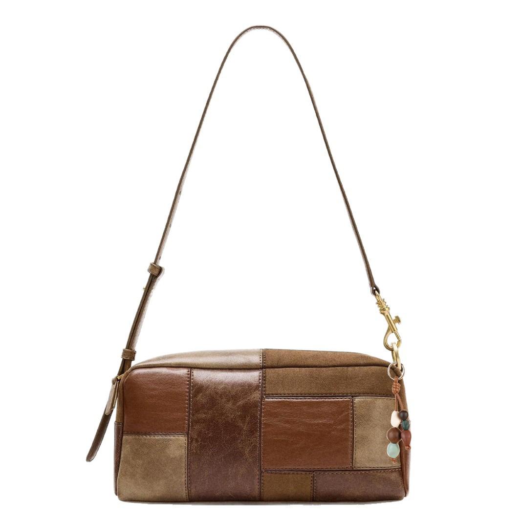 

Luxury Design Retro Splicing Bowling Briefcase Shoulder Bag Woman Bags Underarm Tote Hangbag Commute Crossbody Handbags коричневый