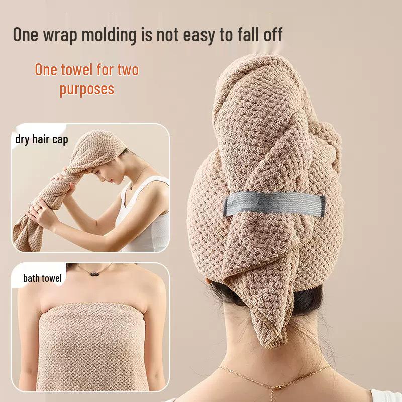 Quick-Drying Absorbent Hair Towel Cap for Women - Extra Large