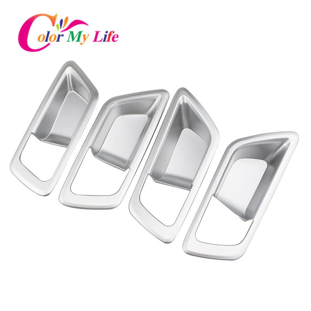 Color My Life 4Pcs/Set Inner Door Bowl Cover Interior Door Bowls Trim Sticker for Toyota C-HR CHR 2016 - 2022 Parts