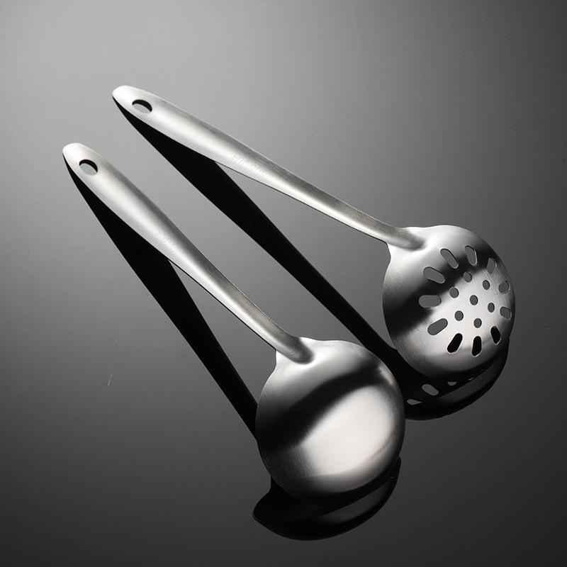 304 Stainless Steel Thin Soup Shell Colander Sanded Small Hot Pot Spoon Large Spoon Tip Handle 1mm Thick