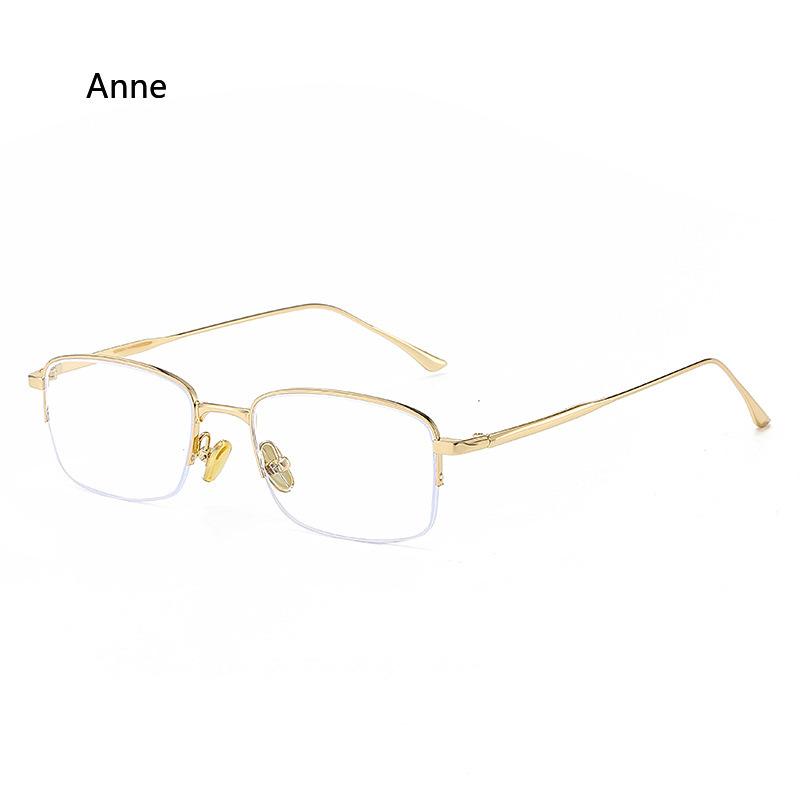 New High Quality Titanium Alloy Gold Square Frame Glasses Anti Blue Light Myopia Glasses For Man And Woman Fashion Glasses