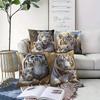 Realistic White Tiger Family Throw Pillow Covers, Tiger With Cub Print Cushion Cases, Safari Wildlife Home Decor For Living Room