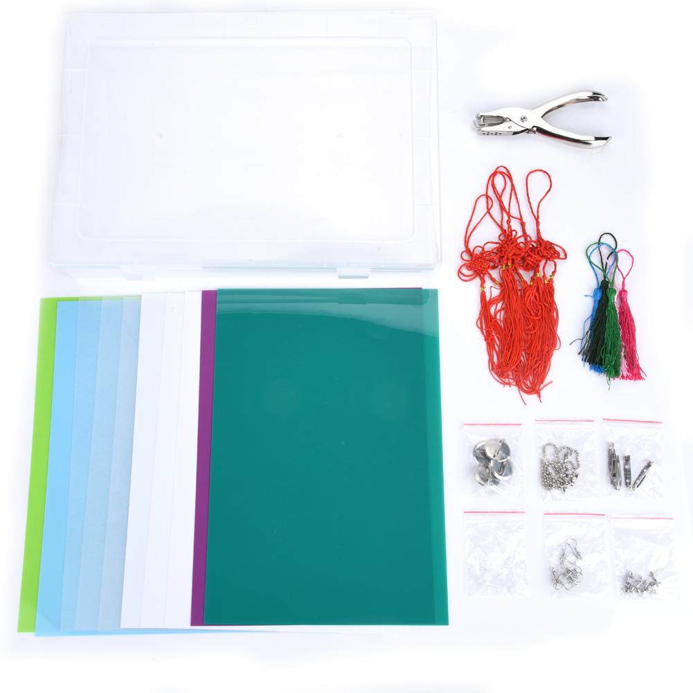 Plastic Heat Shrink Dinks Sheet Rubber Stamp Hot Air Gun Shrinkable DIY Handmade Tool Kit (#02)
