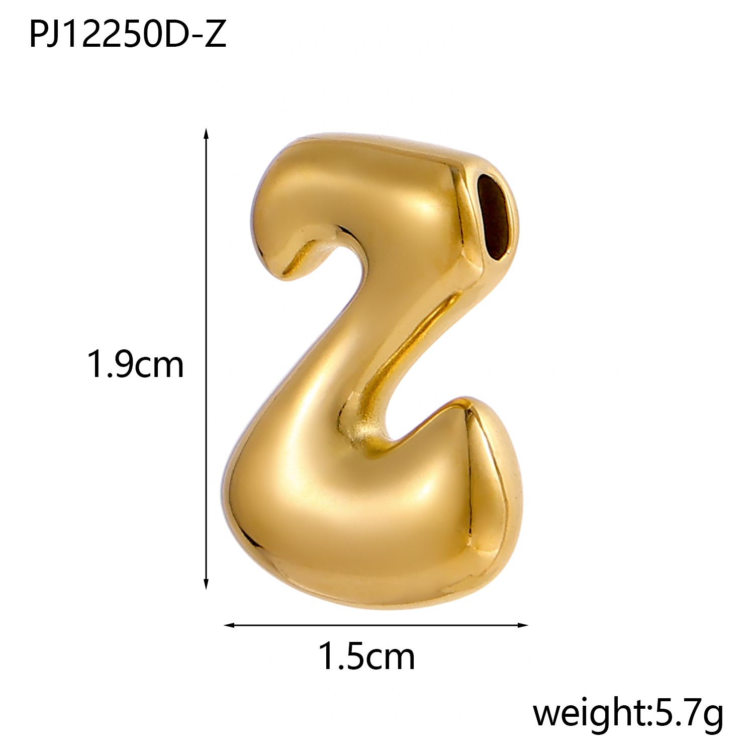 

CARLIDANA New Ins Style Large Bubble 26 Letters Pendant Gold Plated Alphabet A-Z Pendant Stainless Steel Letter DIY Charms Silver