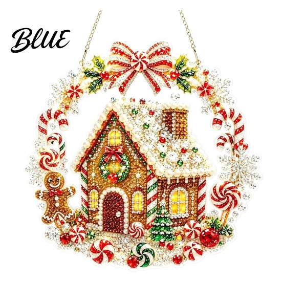 Reusable Christmas Decorations Hanging Diamond Art Ornament, 2D Acrylic Pearl Painting Window Pattern Suncatcher, Holiday Pendant for Wall Decor