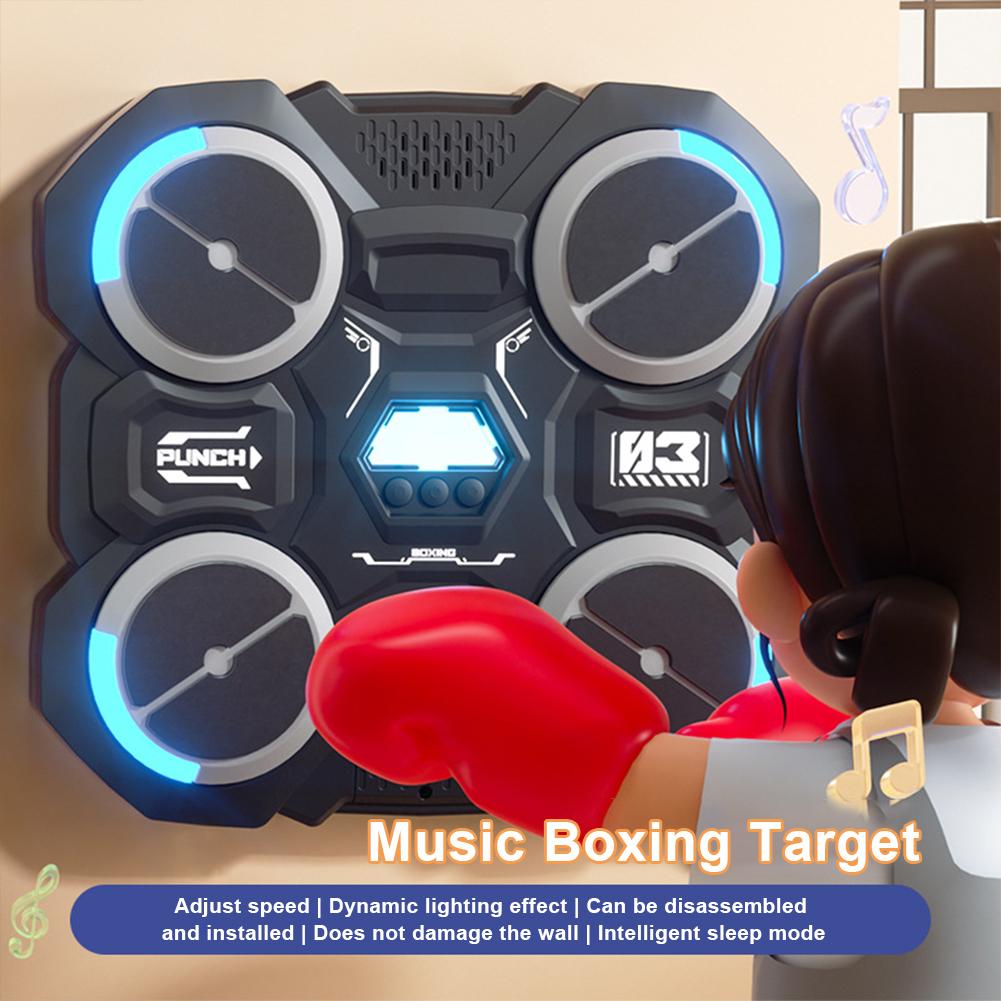 Music Boxing Machine Indoor Boxing Trainer with Gloves Music Boxing Puncher Boxing Training Punching Equipment for Home Exercise
