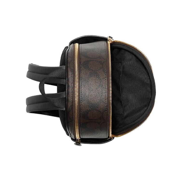 Nový plátěný batoh COACH Court s kůží, malý, dámský, tmavě šedý a černý C8604-IMAA8