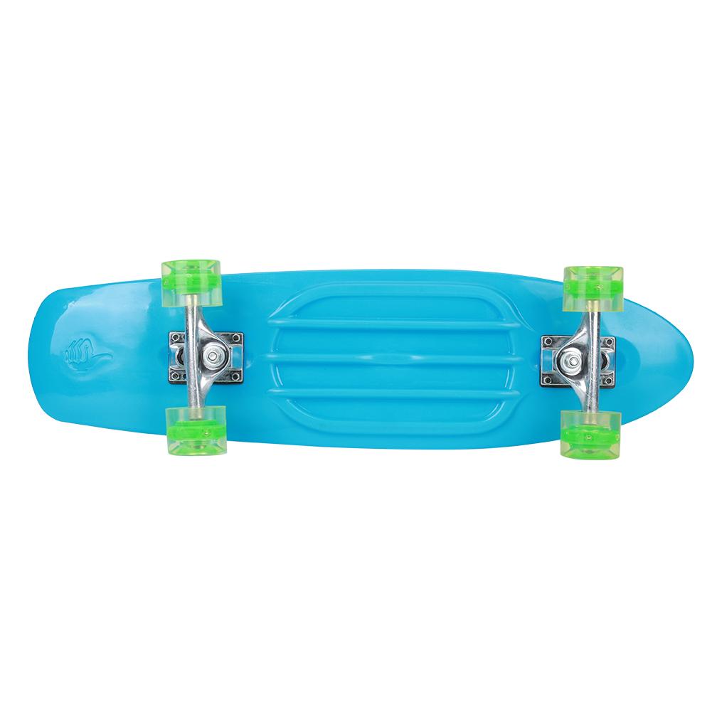 Four High Rebound PU Wheels Skateboarding Large Fish Boards Supply for Beginner Blue