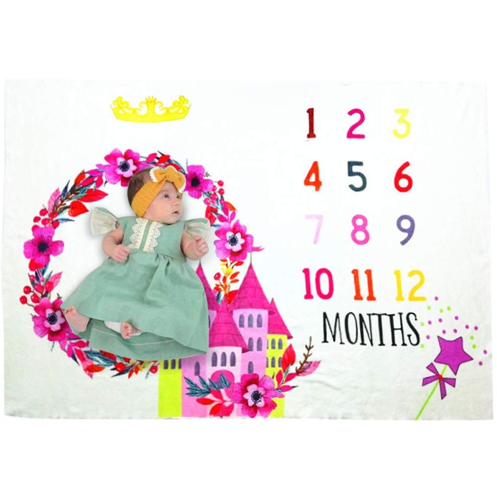 

IKENOKOI Baby Photography Blanket Baby Sheet Newborn Photography 100th Day Anniversary Baby Gift Soft and Cute (Castle)