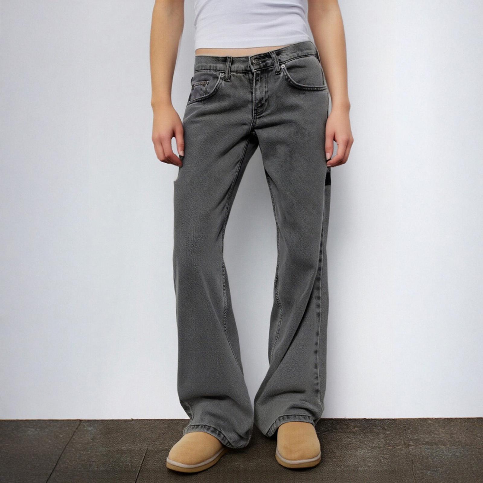 

Женские выстиранные ретро прямые джинсы с высокой посадкой, широкими штанинами, свободным кроем, драпирующиеся, универсальные XXL