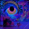 Neon Abstract Wall Tapestry Psychedelic Art Print Black Light Decor For Bedroom Living Room Sci Fi Theme Home Interior Hanging