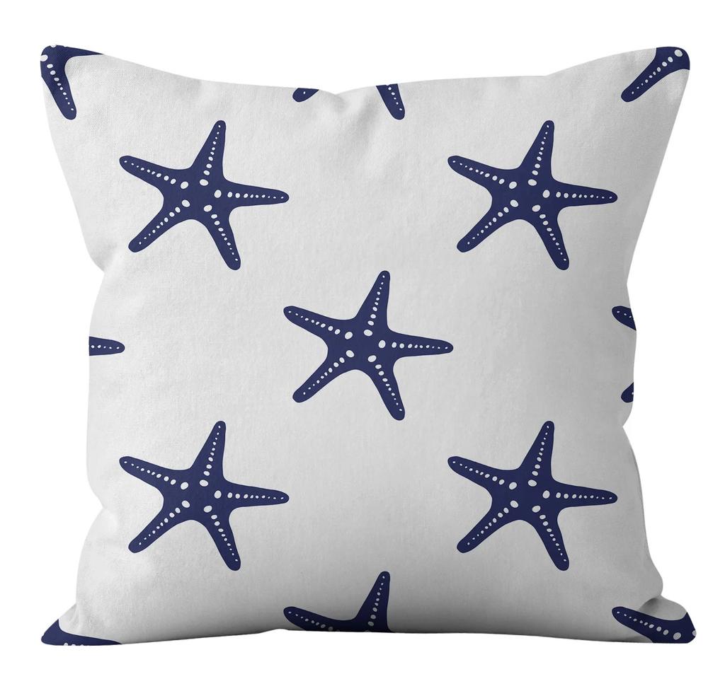 Simple Blue Printed Pillowcase Car Ornaments Office Living Room Home Pillowcase