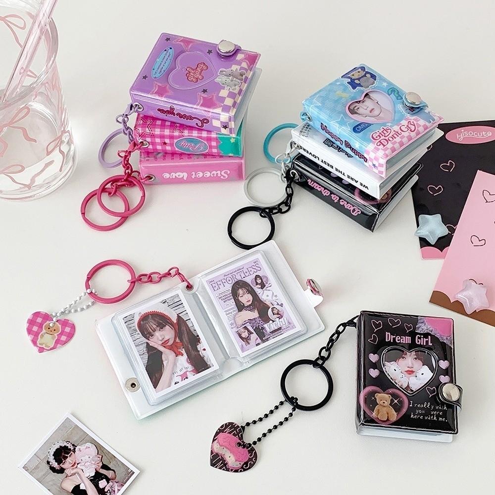 Y2K ID Photo Holder Snap Closure Card Storage Album Portable Mini Photo Album