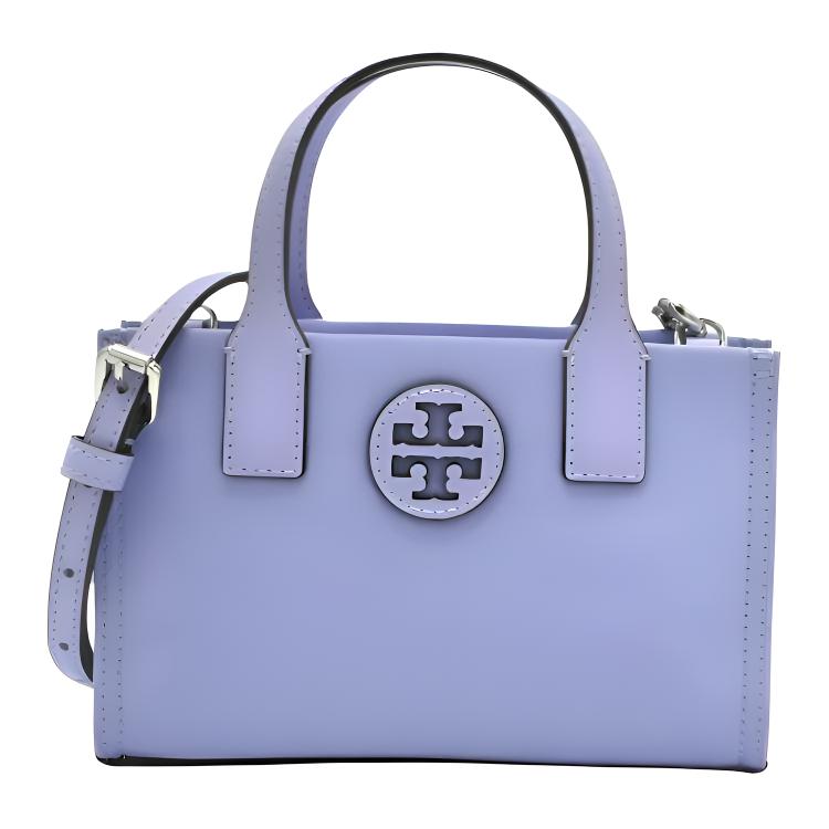 

Tory Burch Ella Double T Logo Cutout Patch Satin Nylon Tote Bag Unisex Tote Bag Purple 146437-504 Basic Set (Bag+Dust Bag)