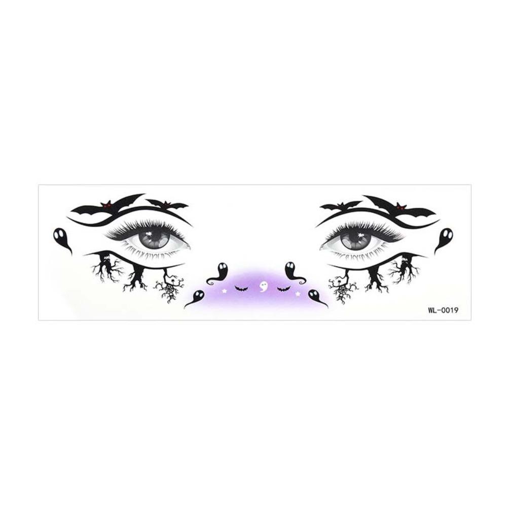 Spider Web Halloween Face Tattoo Sticker Ghost Bat Body Art Scar Stickers Haunted House
