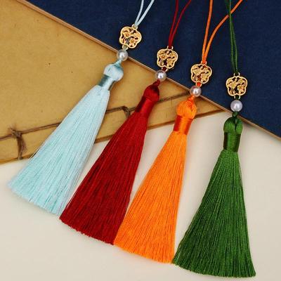 8cm Goldene Hohl-Pflaumenblüten-Quaste Lesezeichen & Zubehör-Anhänger