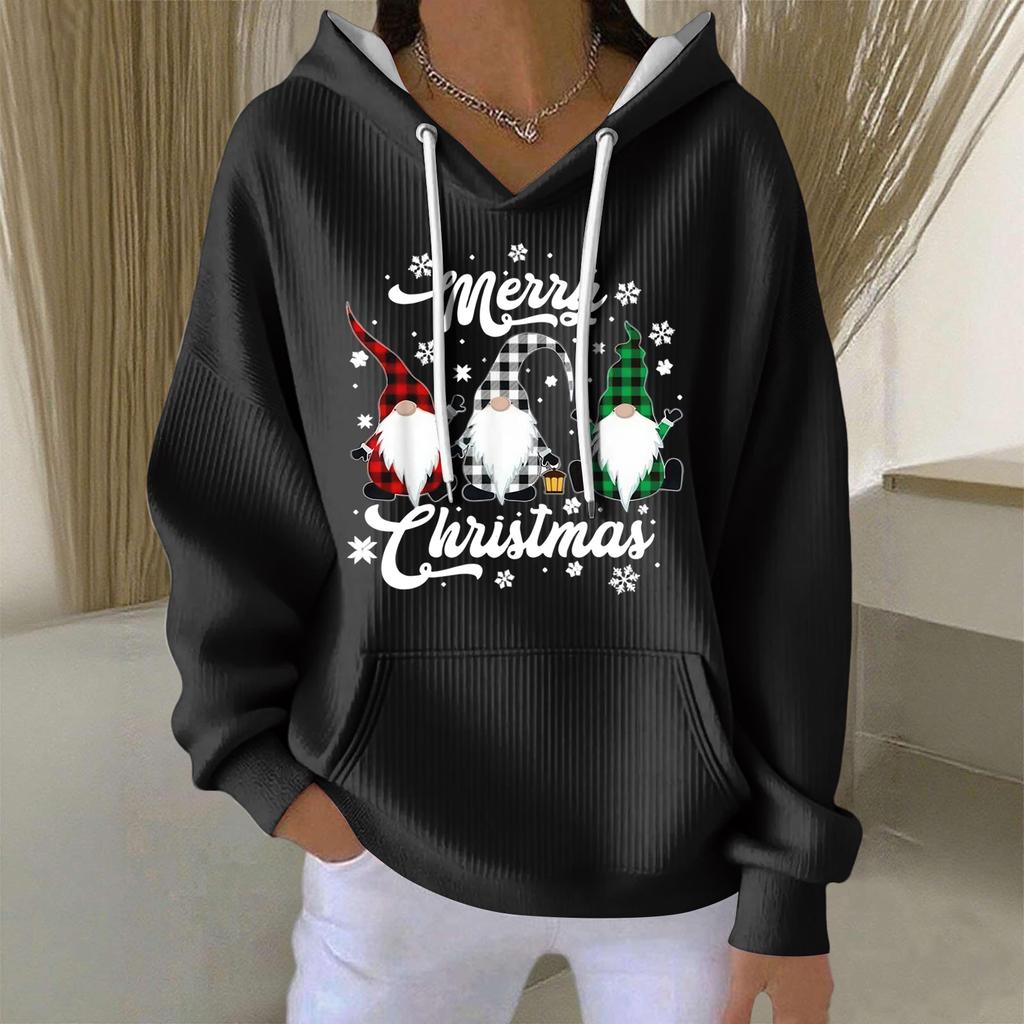 Women's Fashion Casual Christmas Angel Print Pullover Long-Sleeve Sweatshirt