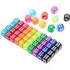 51pcs Colored Transparent Dices with Storage Box Set 14mm Acrylic Bulk 6 Sided Dices for Board Games Math Learning Classroom JXB