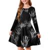 Girls' Summer Princess Dress Halloween Day- Long Sleeve A-Line T-Shirt Dress