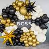 Sand White Balloons Garland Black Gold Balloon Arch Kit New Year 2026 Graduation Birthday Party Wedding Anniversary Decoration