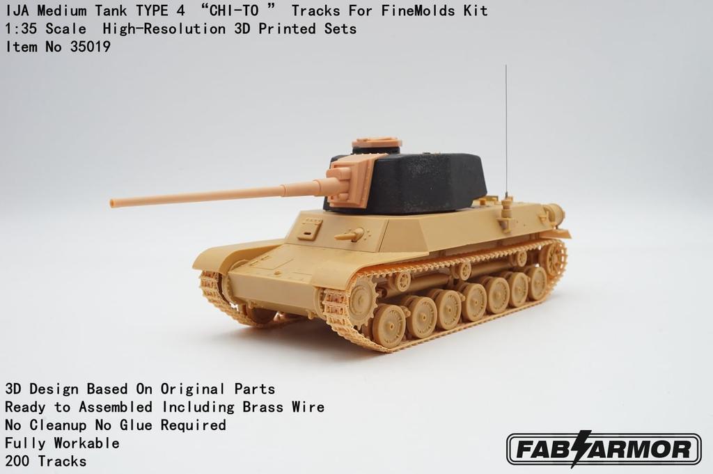 Fabscale Japanischer Typ 4 Mittlerer Panzer Panzer Bewegliches Ketten-Set Kunststoffmodellbauteile FAB35019 1/35 Chi-To (für FineMolds) (Panzer)
