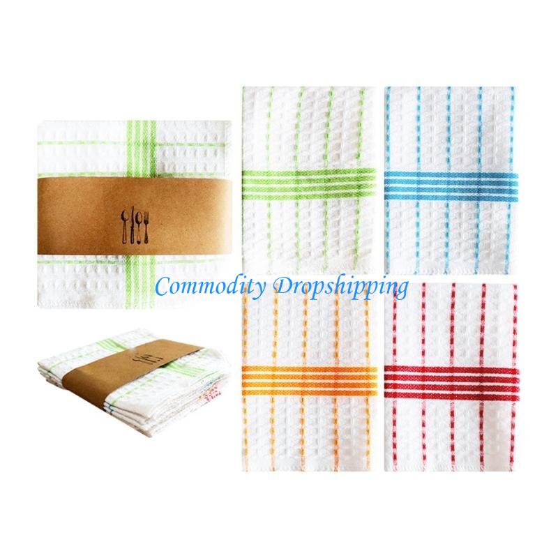 Y5JC 4Pack Soft Absorbent Kitchen Towels Quick Drying Cotton Dishcloths For Washing