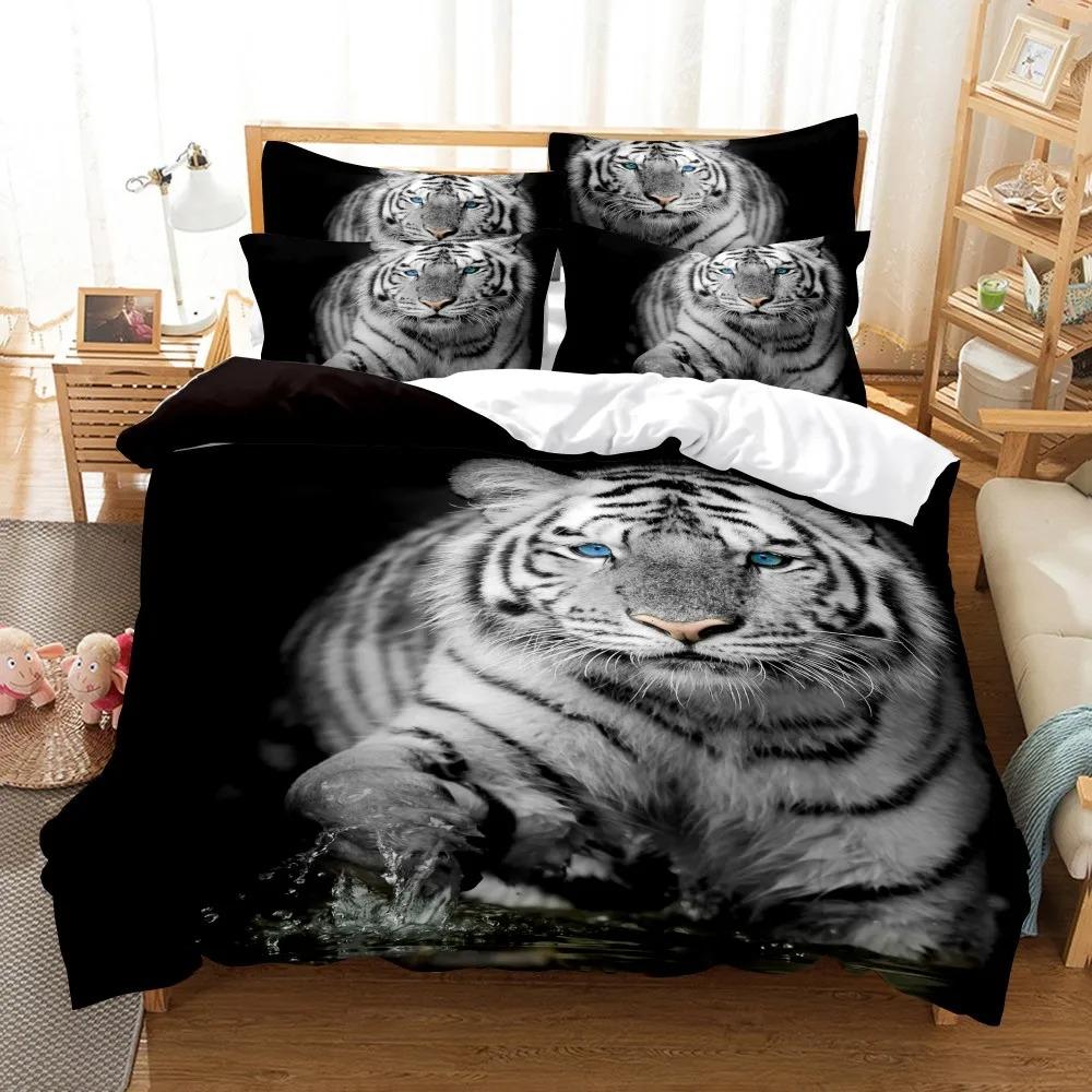 3D Color Zebra Bedding Sets Animal Duvet Dogs Quilt Cover Set Dolphin Lion Tiger Comforter Bed Linen Pillowcase