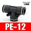 PU Pneumatic Quick Connect Air Hose Fittings, Straight & Three-Way, Sizes: 4/6/8/10/12/16mm
