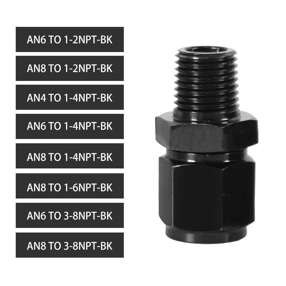 AN4 AN6 AN8 Fuel System Straight Adapter Fitting Female To 1/4NPT 1/2NPT 1/8 NPT 3/8NPT Male Swivel Adapter Fitting TF-1085