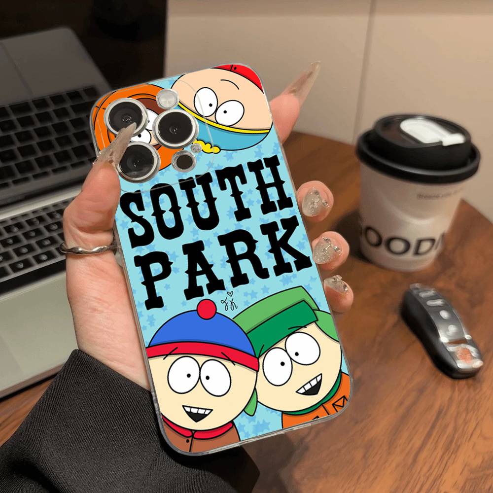 Classic S-south Cartoon P-Park Anime for iPhone 17 16 15 14 13 12 11 Pro Max Plus Transparent Soft TPU Phone Cover