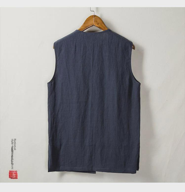 Men's Retro Style Loose Cotton & Linen Sleeveless Vest