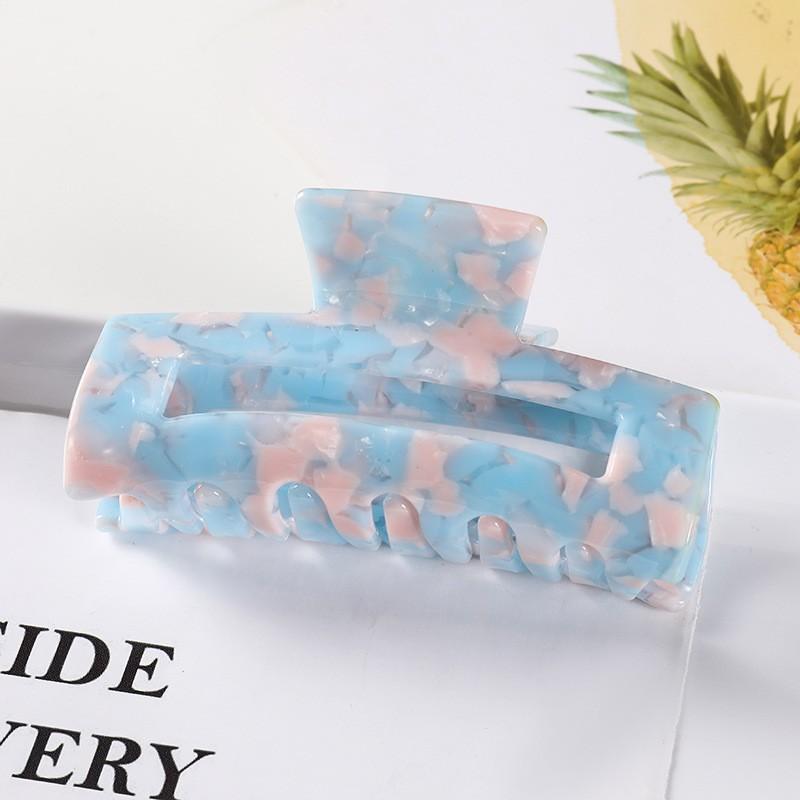 Fashion Rectangle Acetate Hair Claws Women Hair Accessories Colourful Hollow Out Plaid Ponytail Acetic Claw Clips For Girls
