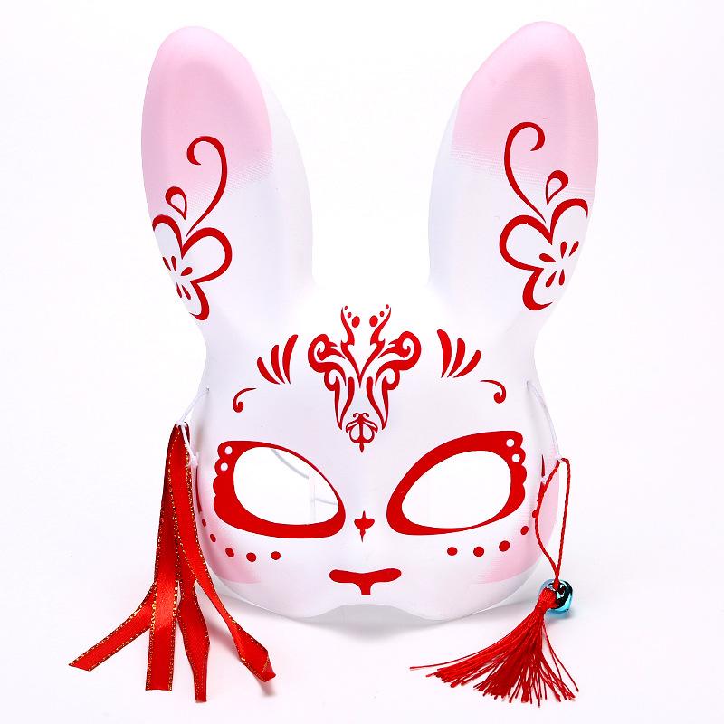 Rabbit Mask Rabbit Half Face Masks Bunny Masks Half Face Standing Ears Anime Mask For Party Dress Up Props Men