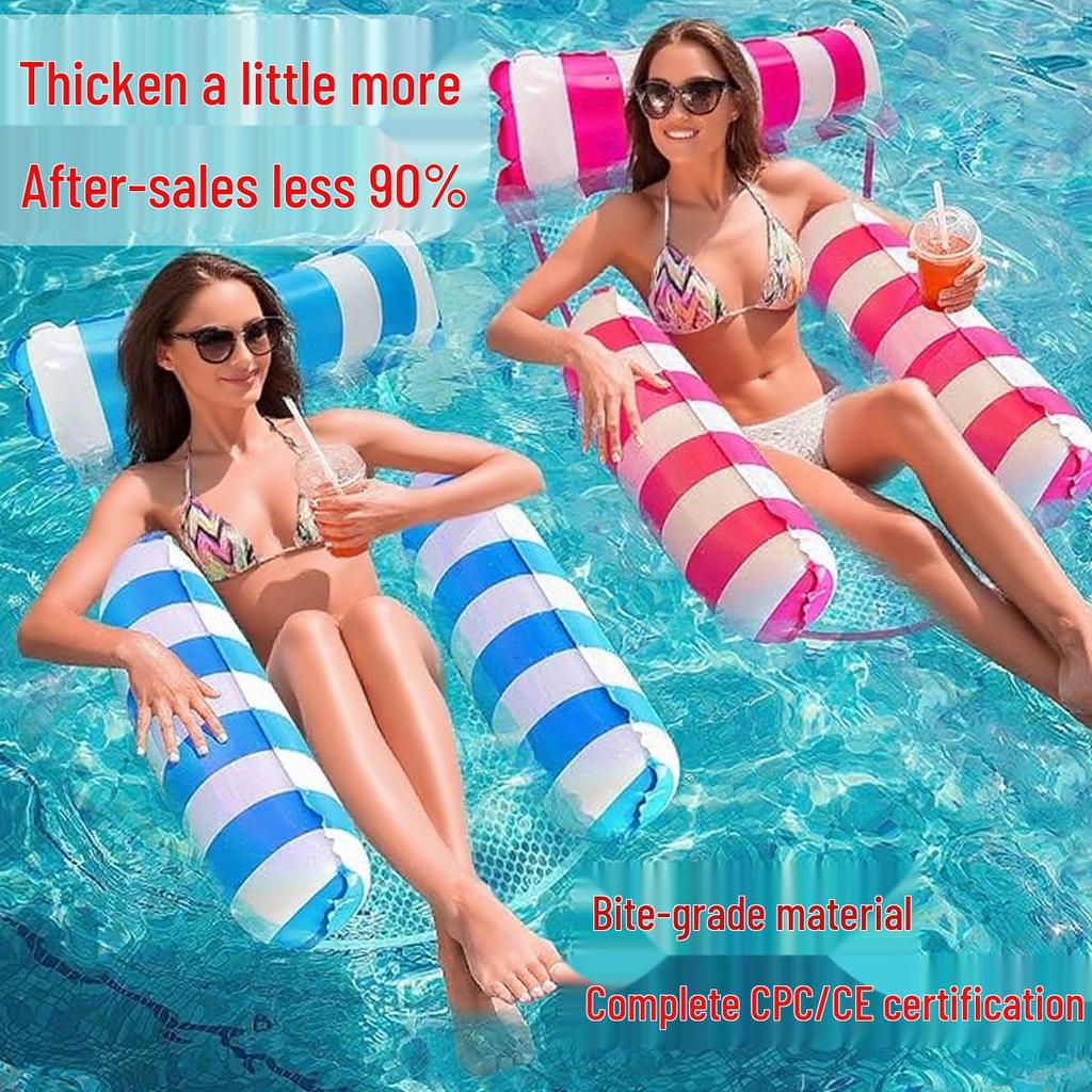 Exclusive Three-Tube Inflatable Water Floating Bed for Adults - Thickened PVC, Foldable Design