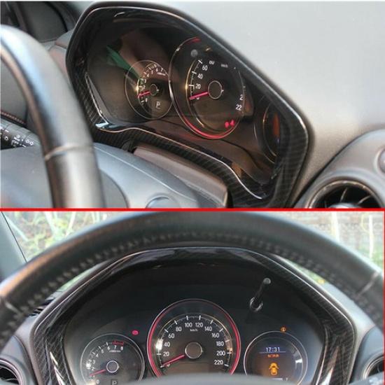 Carbon Fiber Front Dashboard Frame Cover Trim For Honda HR-V HRV Vezel 2016-2019
