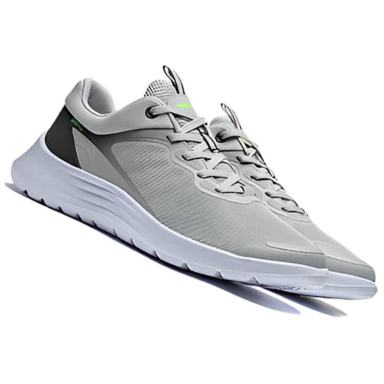 Li-Ning Lightweight Soft Rebound Breathable Shock Absorbing Non-Slip Wear-Resistant Low-Top Running Shoes Men Sneakers Gray ARST019-3