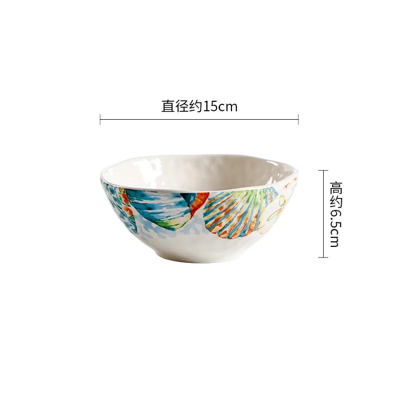 Creative Ocean Style Ceramic Plates High End Household Soup Bowls Exquisite and Delicious Dining Plate Irregular Bowl Tableware