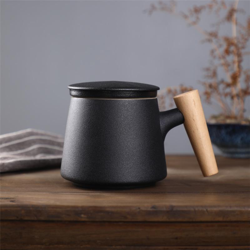 Ceramic Style Simple Ceramic Office Cup With Filter Gift Coffee Cup Water Cup Fixed