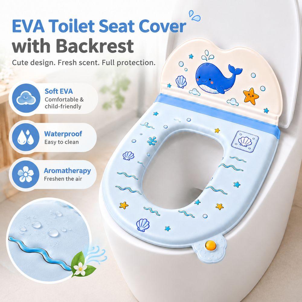 Cartoon Toilet Seat Cover Backrest Toilet Lid Cover New Toilet Seat Pad Household