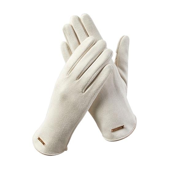 

1 пара зимних стеганых теплых перчаток, однотонные, с сенсорным экраном, ветрозащитная одежда бежевый