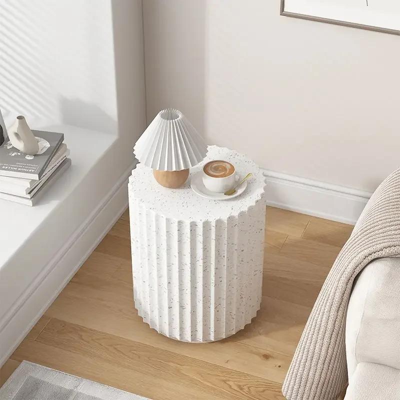 Cream wind sand hair edge table ins minimalist modern home bedroom apartment bedside corner table living room coffee tables