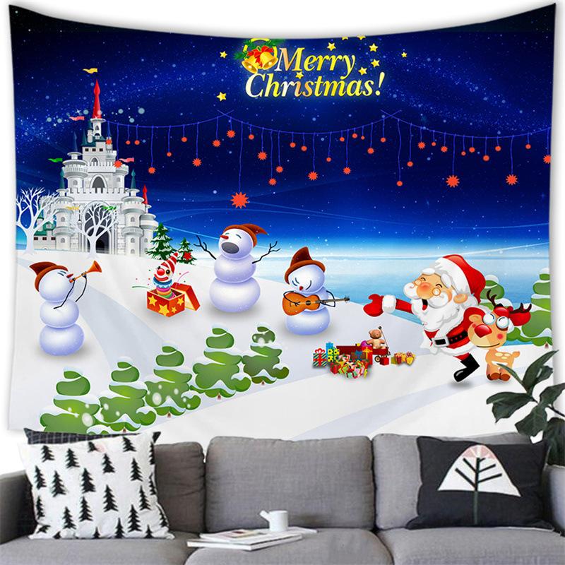 Merry Christmas Cartoon Snowman Cross Border Tapestry Wall Hanging