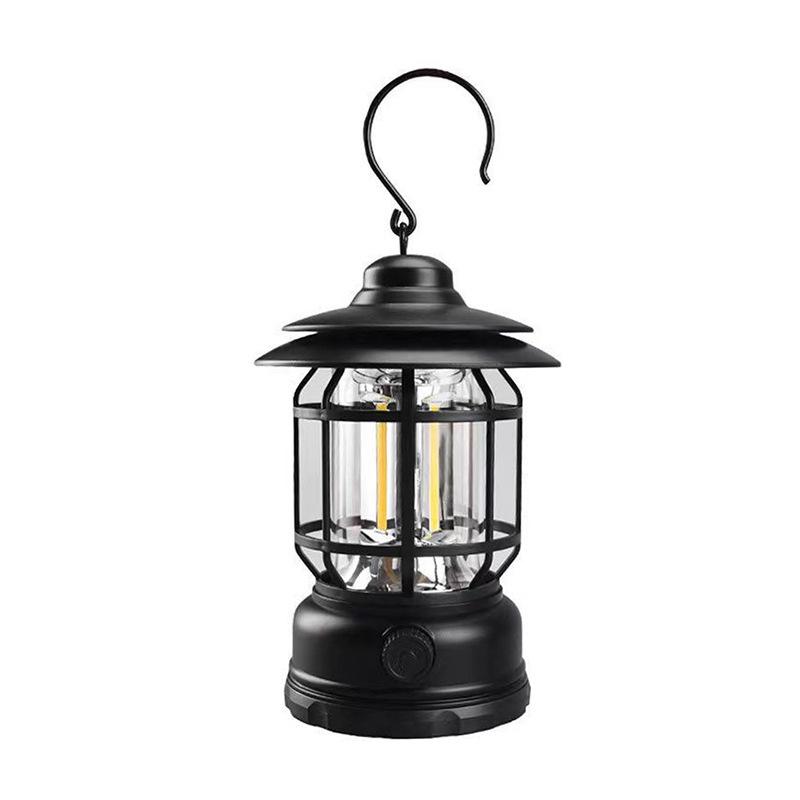 Waterproof Retro Portable Lantern with Type-C Charging for Camping