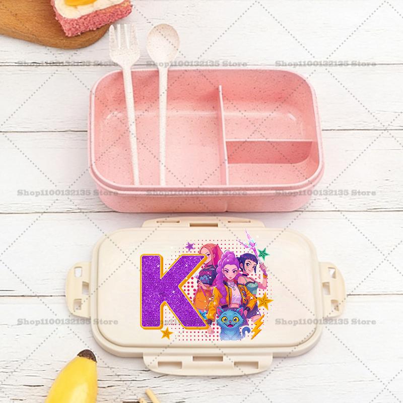 Kpop Loveci Démonů Chlapec Dívka Krabička na oběd Anime Přenosné Bento Boxy Student Hermetická Nádoba na potraviny Jednovrstvá Kapacita Dětský Dárek