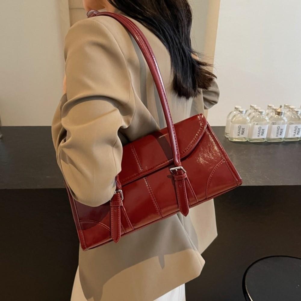 Messenger Bag Retro PU Shoulder Bag Large Capacity Retro Handbag Versatile PU Underarm Bag  Office