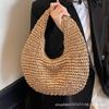 Straw Bag Women's 2025 New Summer Seaside Vacation Beach Bag Shoulder Bag Mori Handwoven Bag Large Capacity