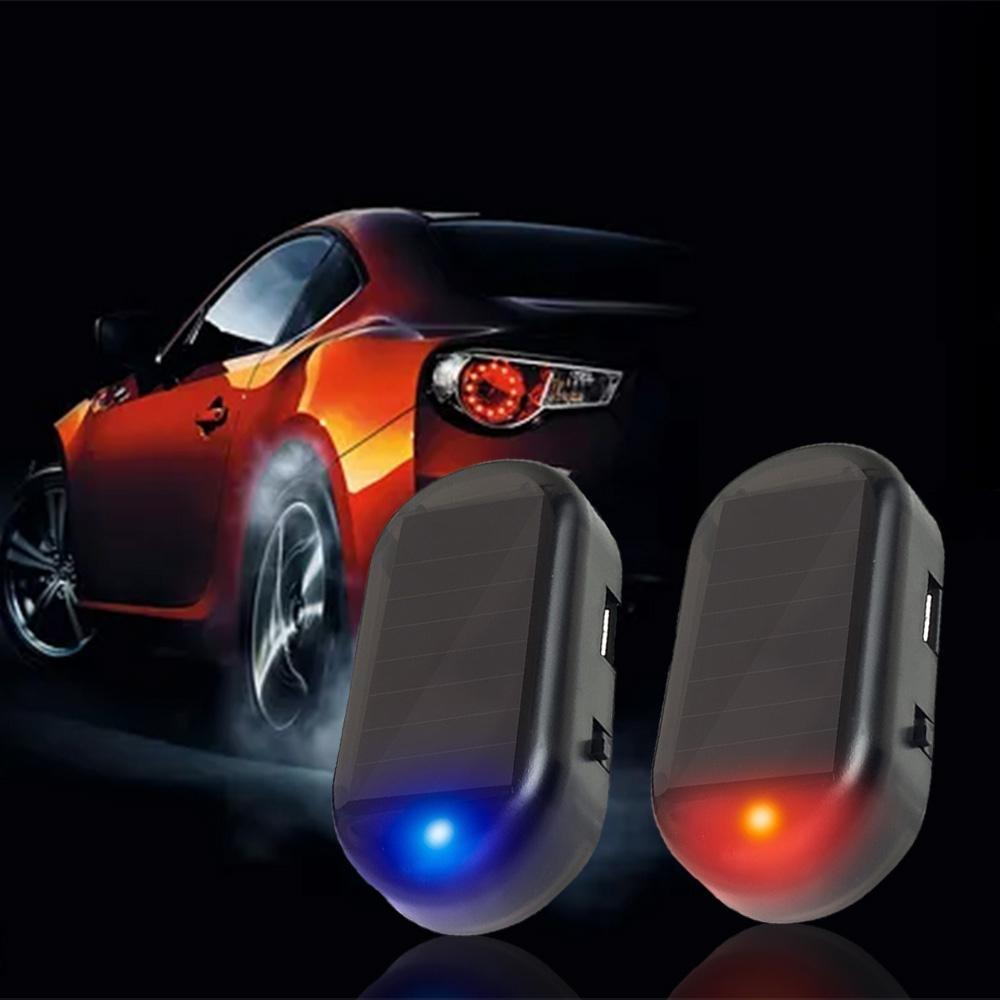 Car Solar Powered Security Lights Dummy Alarm Wireless Warning Anti-Theft Caution Lamps LED Flashing Imitation Decorative Lights