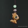 Green Sandalwood Deer Pendant Keychain: Wood Carving Charm for Bags and Ornaments